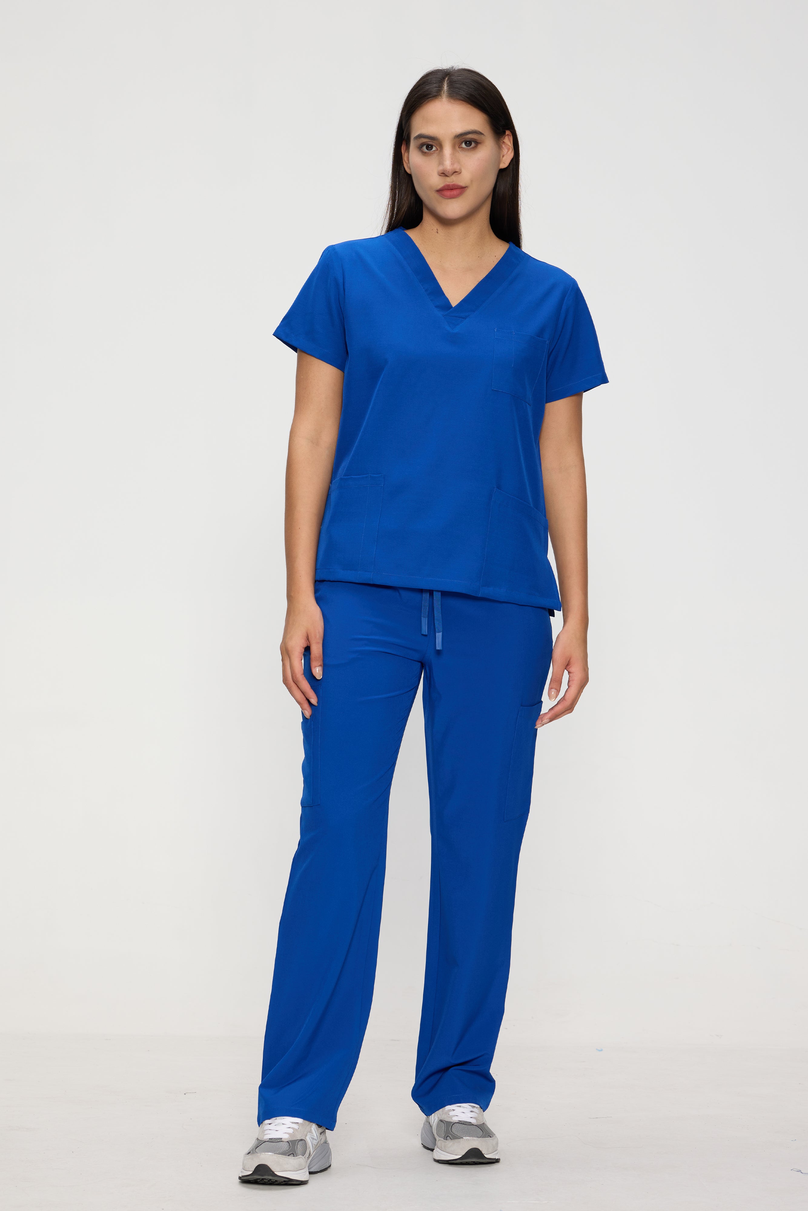 Scrubs for Women Set, Medical Women Scrubs, V-Neck Top and Straight Leg Pants with 11 Pockets (Relaxed Fit)