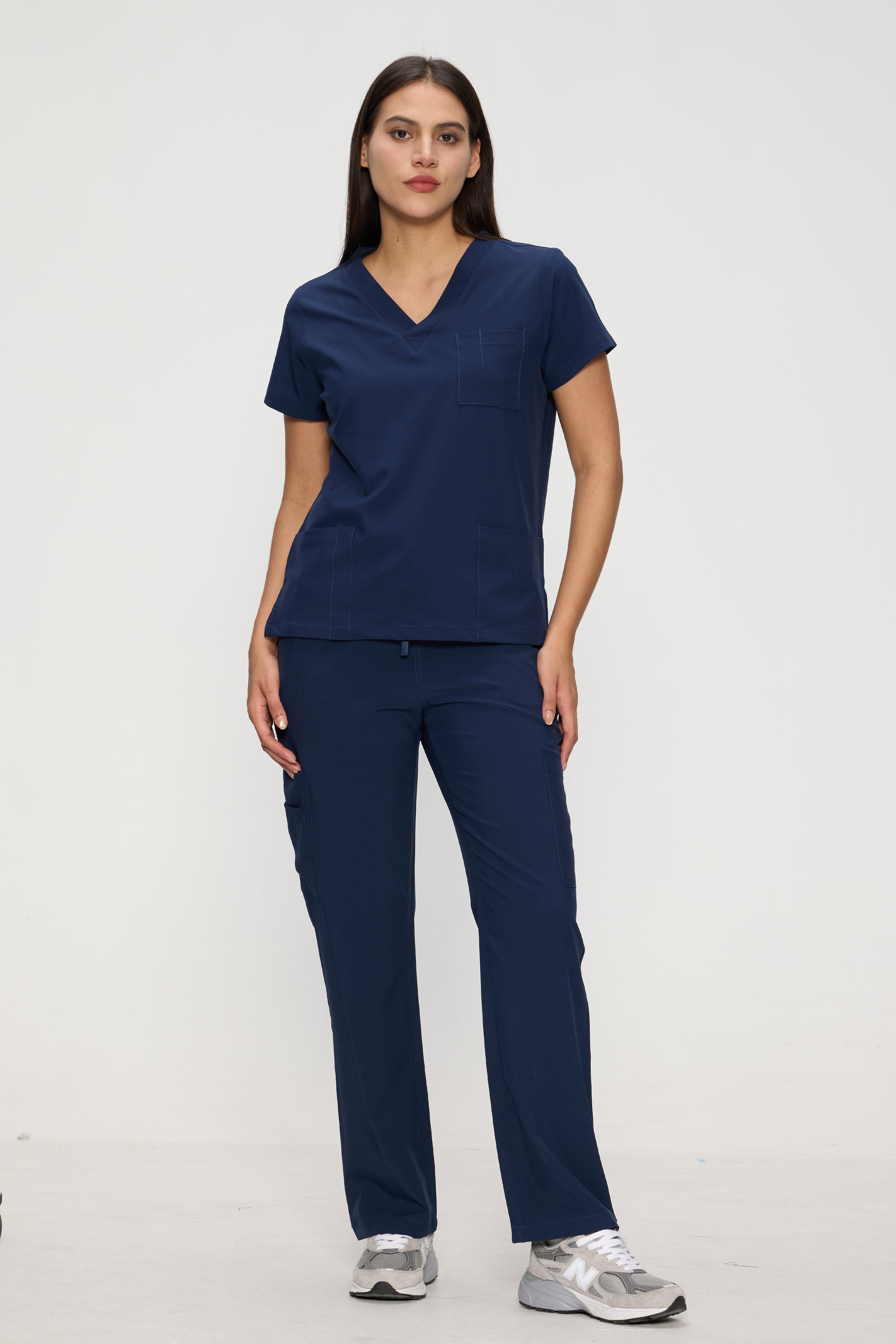 Scrubs for Women Set, Medical Women Scrubs, V-Neck Top and Straight Leg Pants with 11 Pockets (Relaxed Fit)
