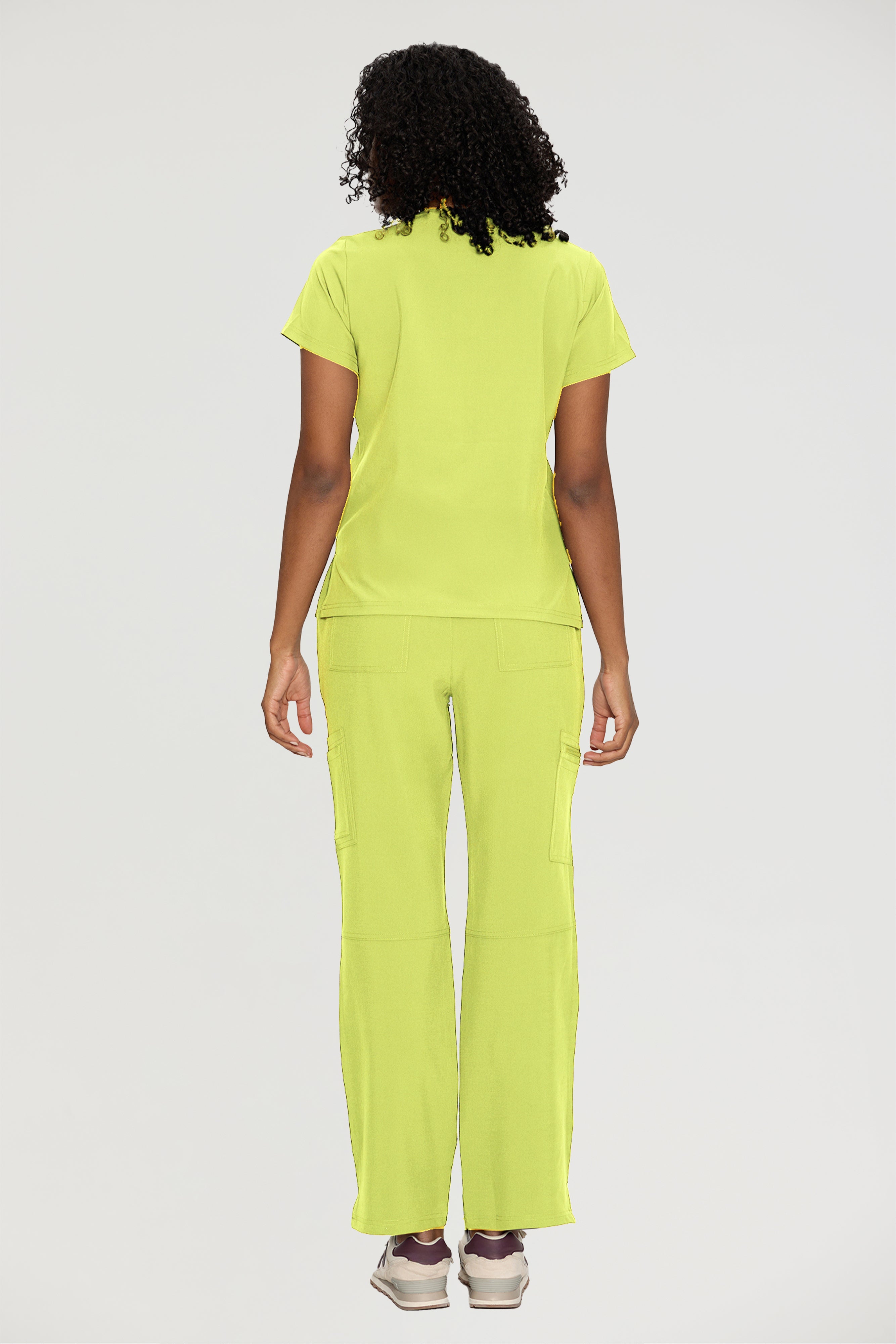 Scrubs for Women, V-Neck Scrubs Top & Cargo Pants with 12 Pockets, Yoga Waistband, 4 Way Stretch