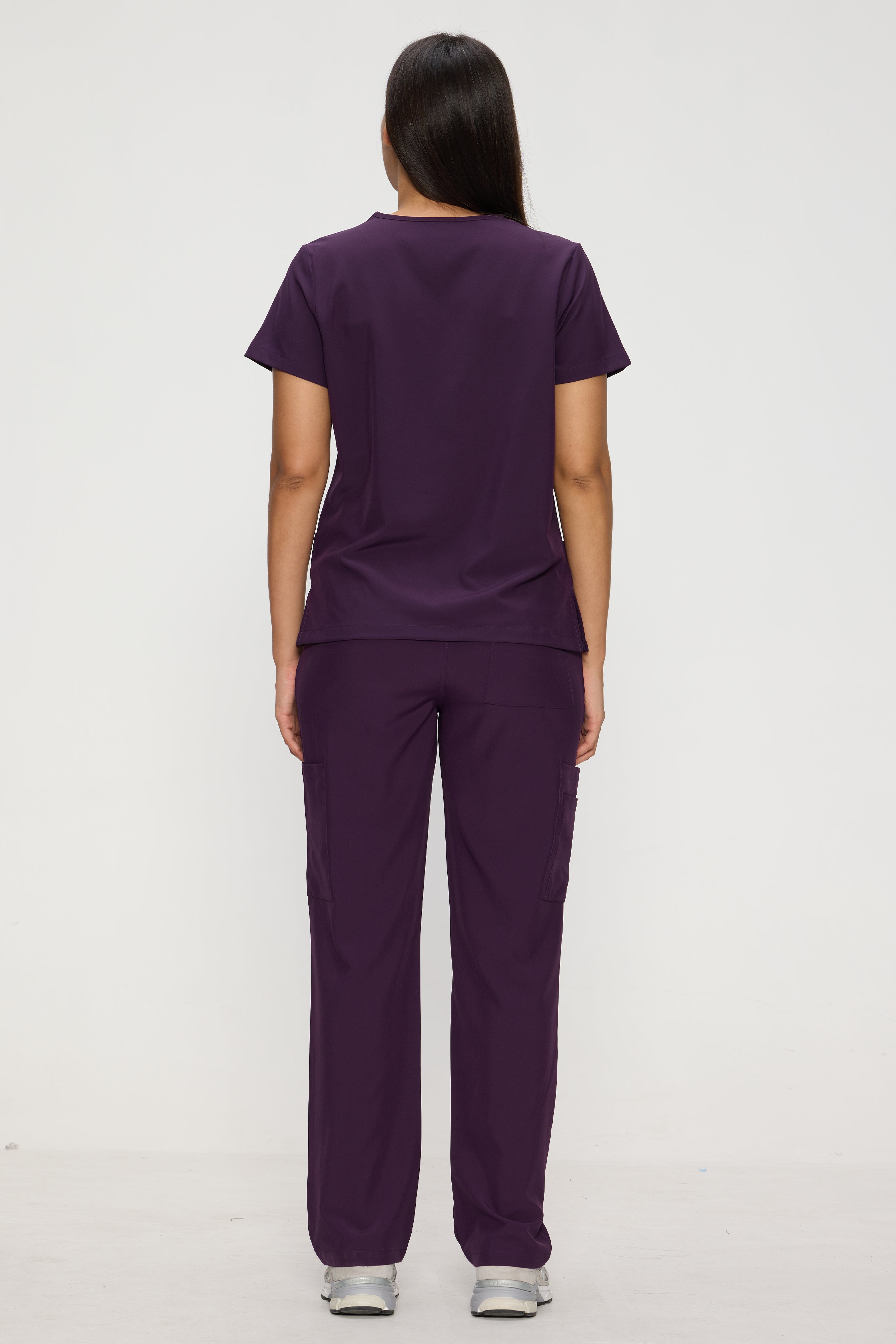 Scrubs for Women Set, Medical Women Scrubs, V-Neck Top and Straight Leg Pants with 11 Pockets (Relaxed Fit)
