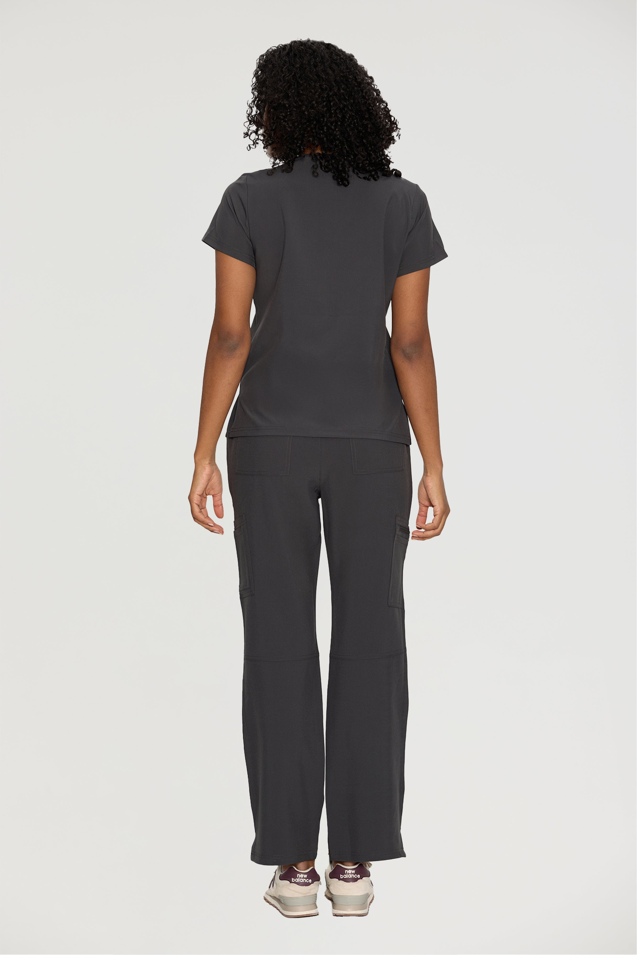 Scrubs for Women, V-Neck Scrubs Top & Cargo Pants with 12 Pockets, Yoga Waistband, 4 Way Stretch