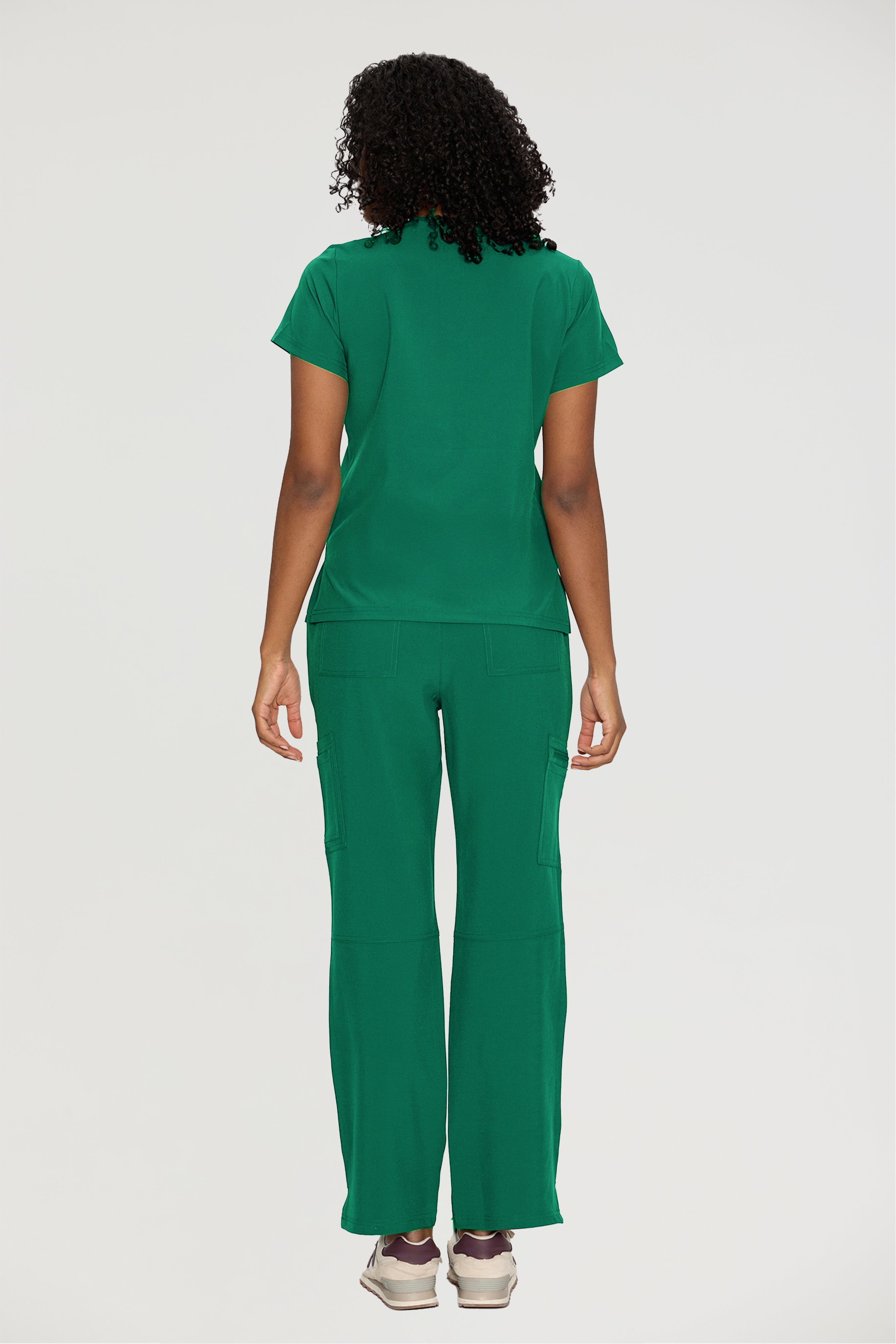 Scrubs for Women, V-Neck Scrubs Top & Cargo Pants with 12 Pockets, Yoga Waistband, 4 Way Stretch