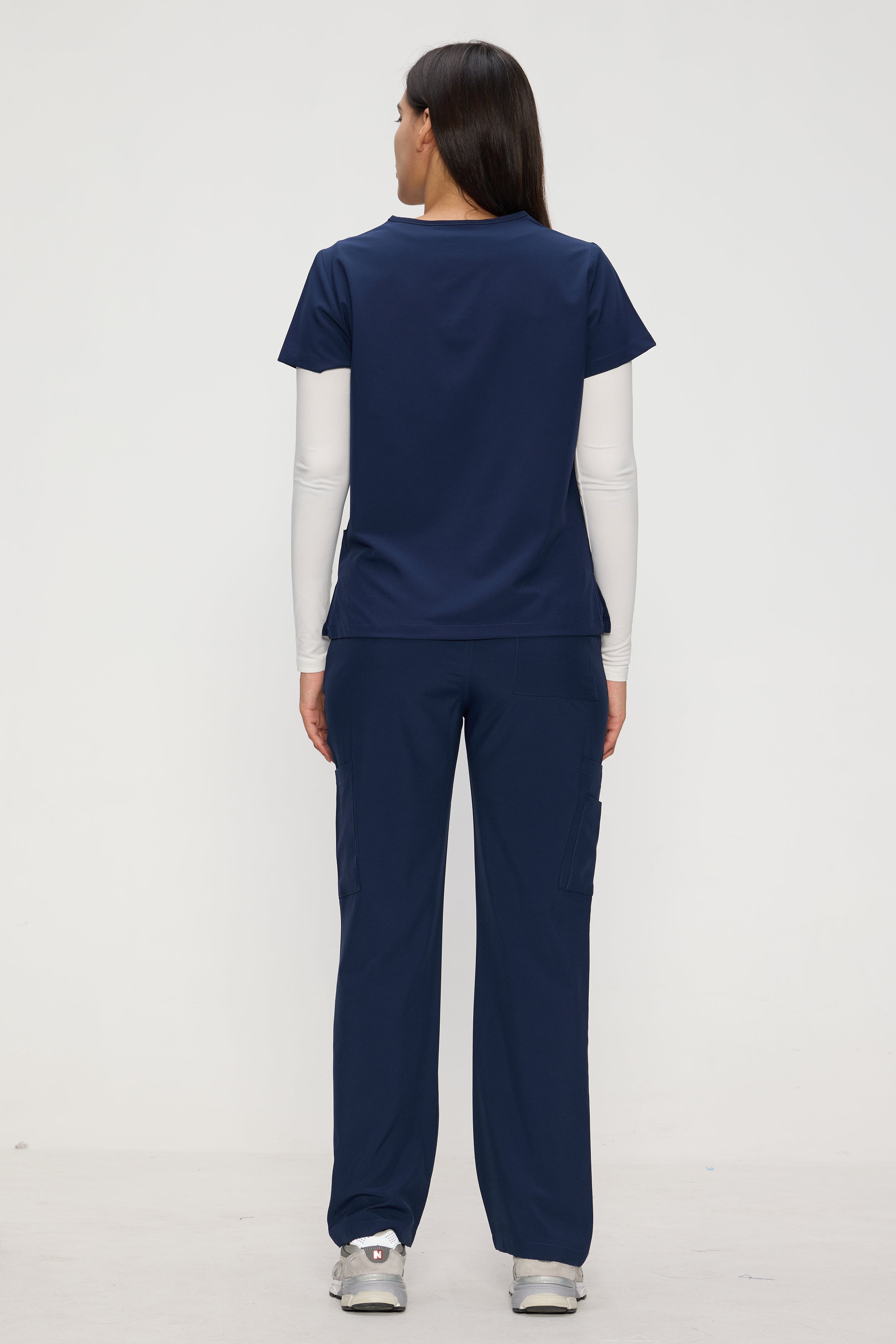 Scrubs for Women Set, Medical Women Scrubs, V-Neck Top and Straight Leg Pants with 11 Pockets (Relaxed Fit)