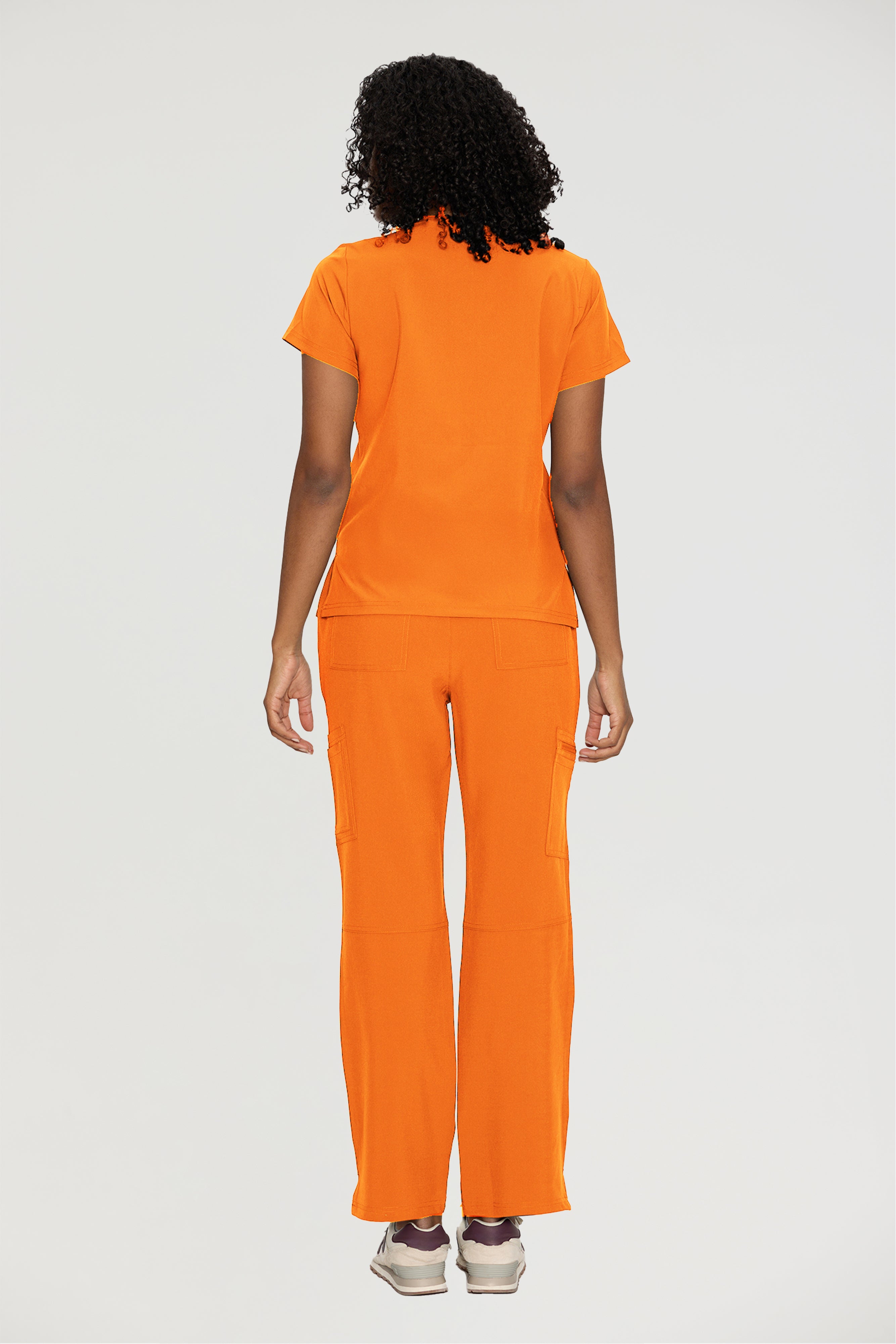 Scrubs for Women, V-Neck Scrubs Top & Cargo Pants with 12 Pockets, Yoga Waistband, 4 Way Stretch