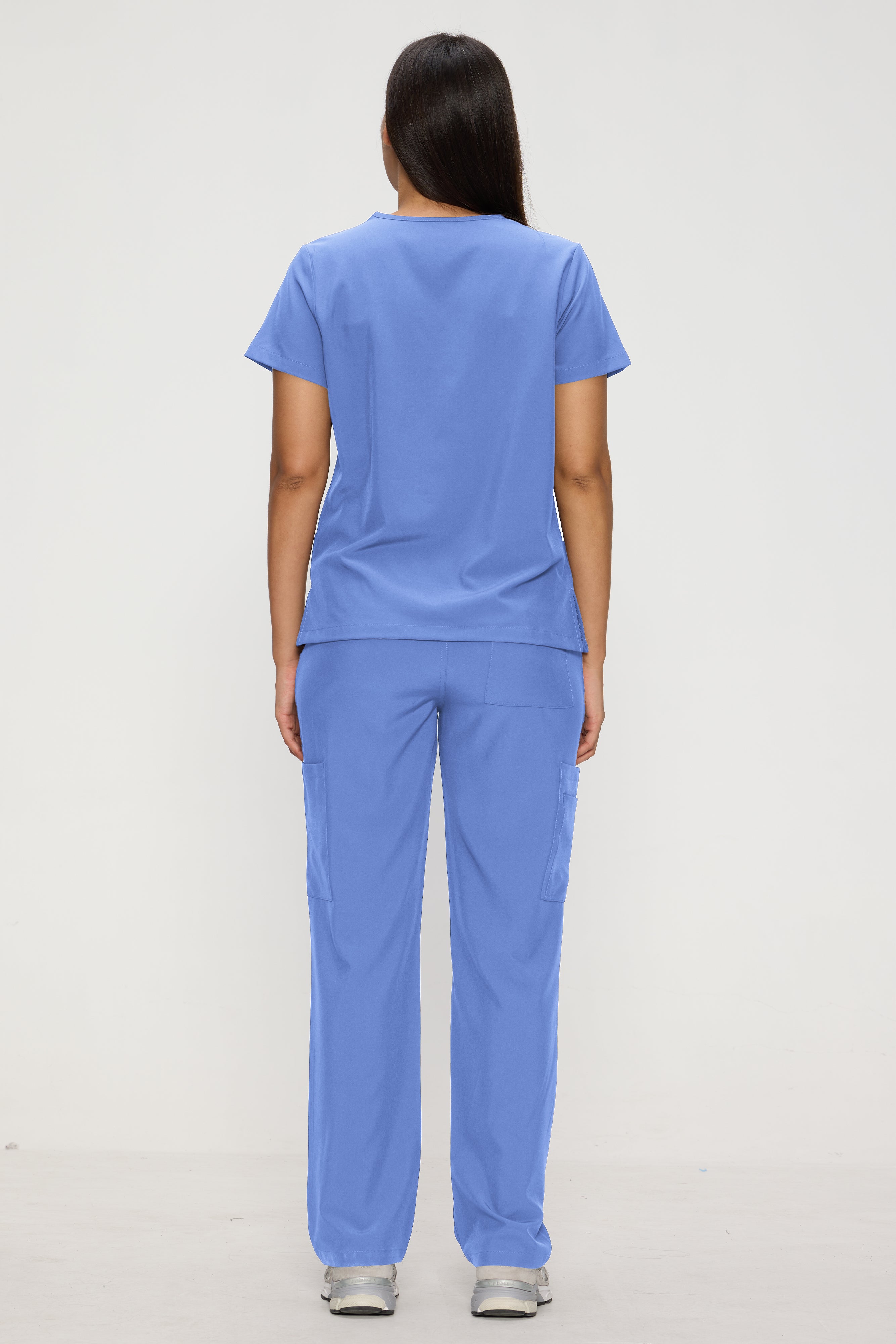 Scrubs for Women Set, Medical Women Scrubs, V-Neck Top and Straight Leg Pants with 11 Pockets (Relaxed Fit)
