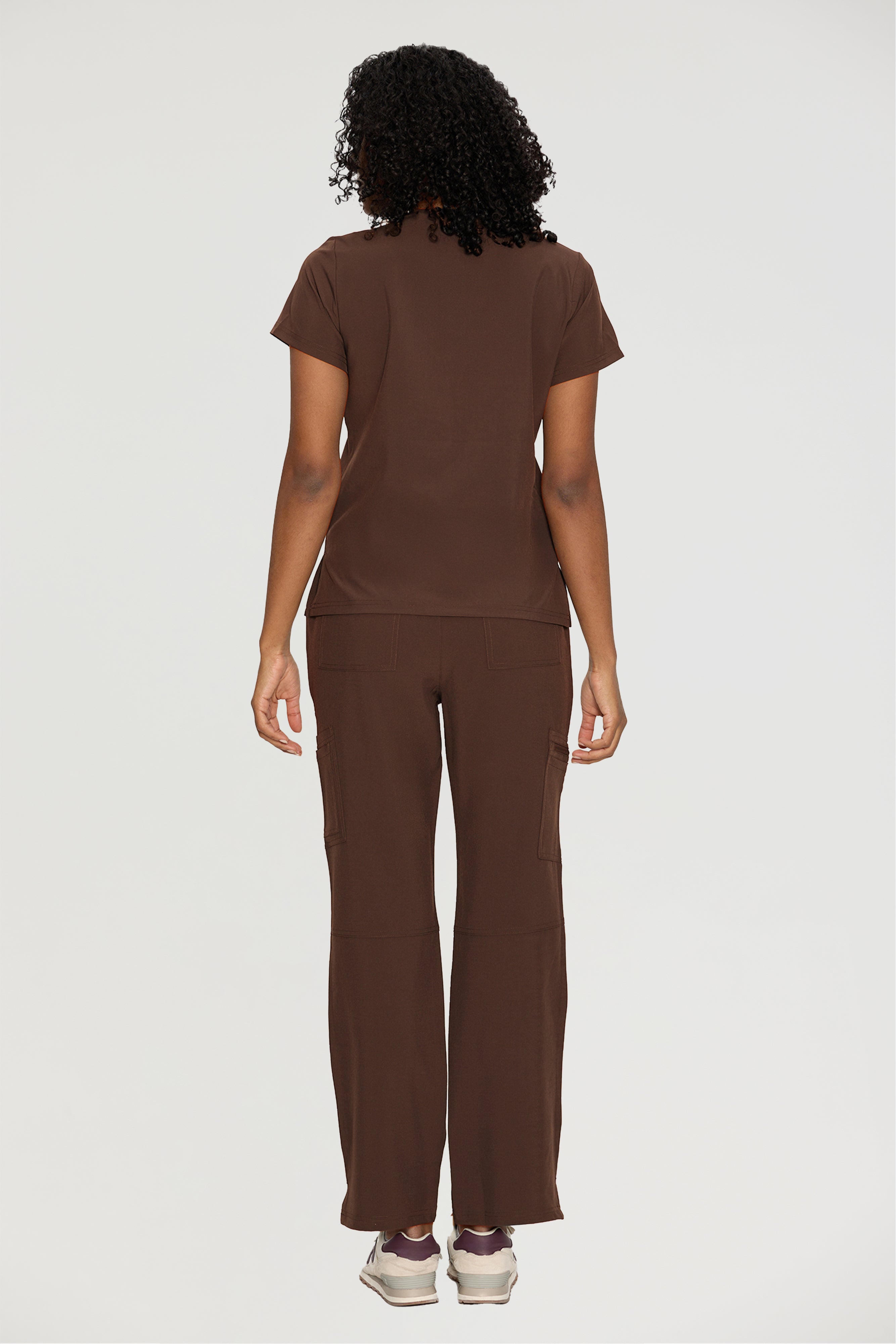 Scrubs for Women, V-Neck Scrubs Top & Cargo Pants with 12 Pockets, Yoga Waistband, 4 Way Stretch