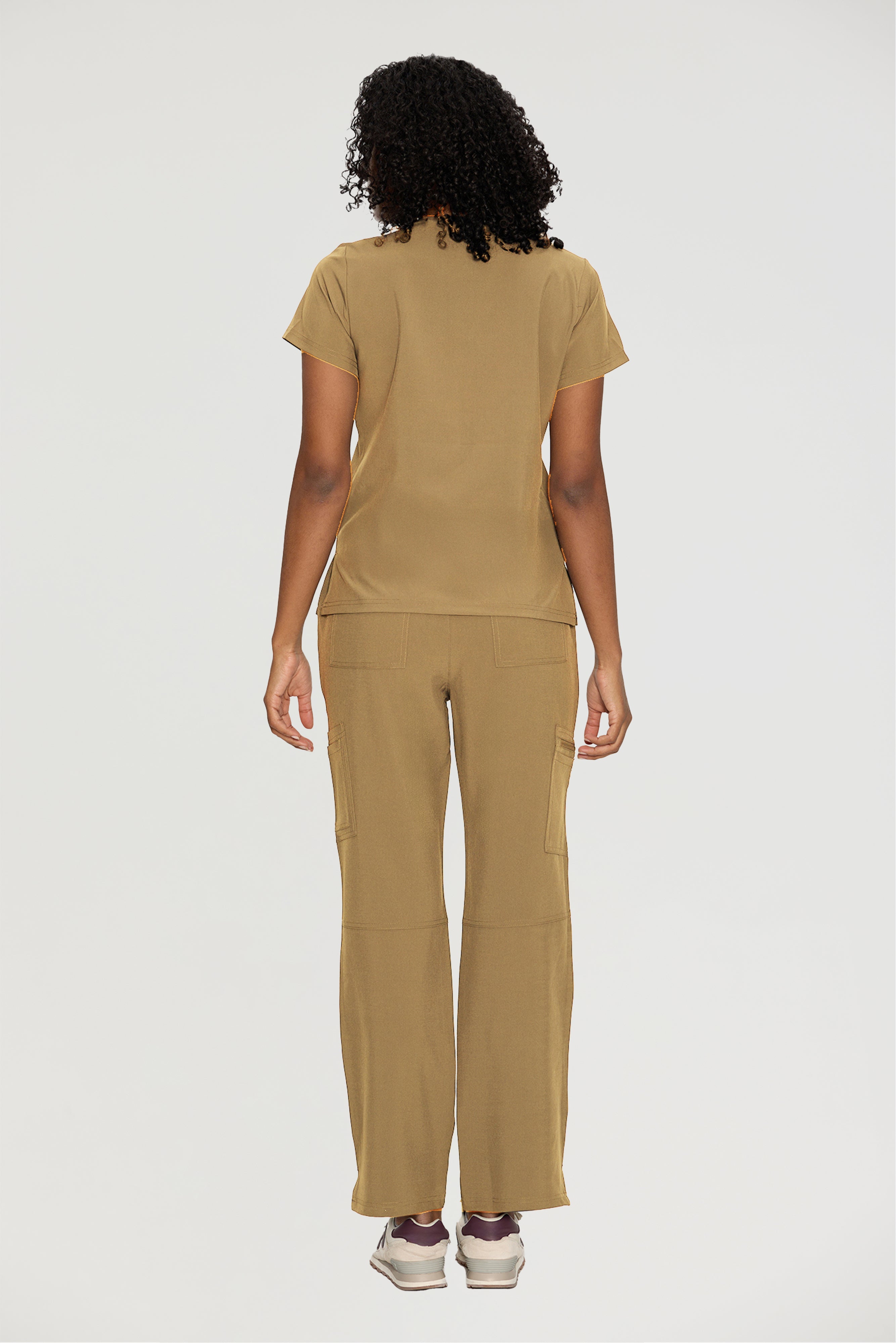 Scrubs for Women, V-Neck Scrubs Top & Cargo Pants with 12 Pockets, Yoga Waistband, 4 Way Stretch