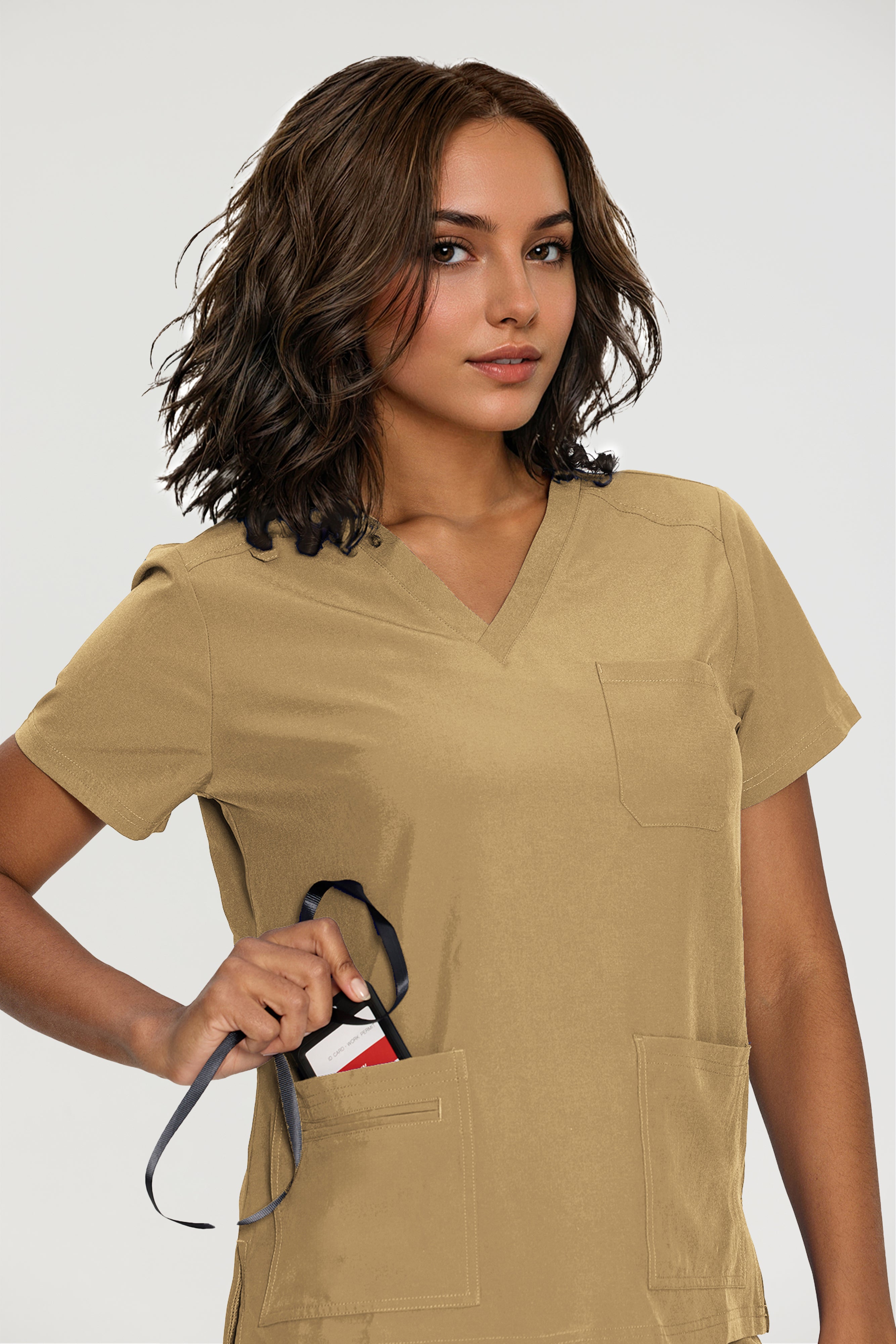 Scrubs for Women, V-Neck Scrubs Top & Cargo Pants with 12 Pockets, Yoga Waistband, 4 Way Stretch