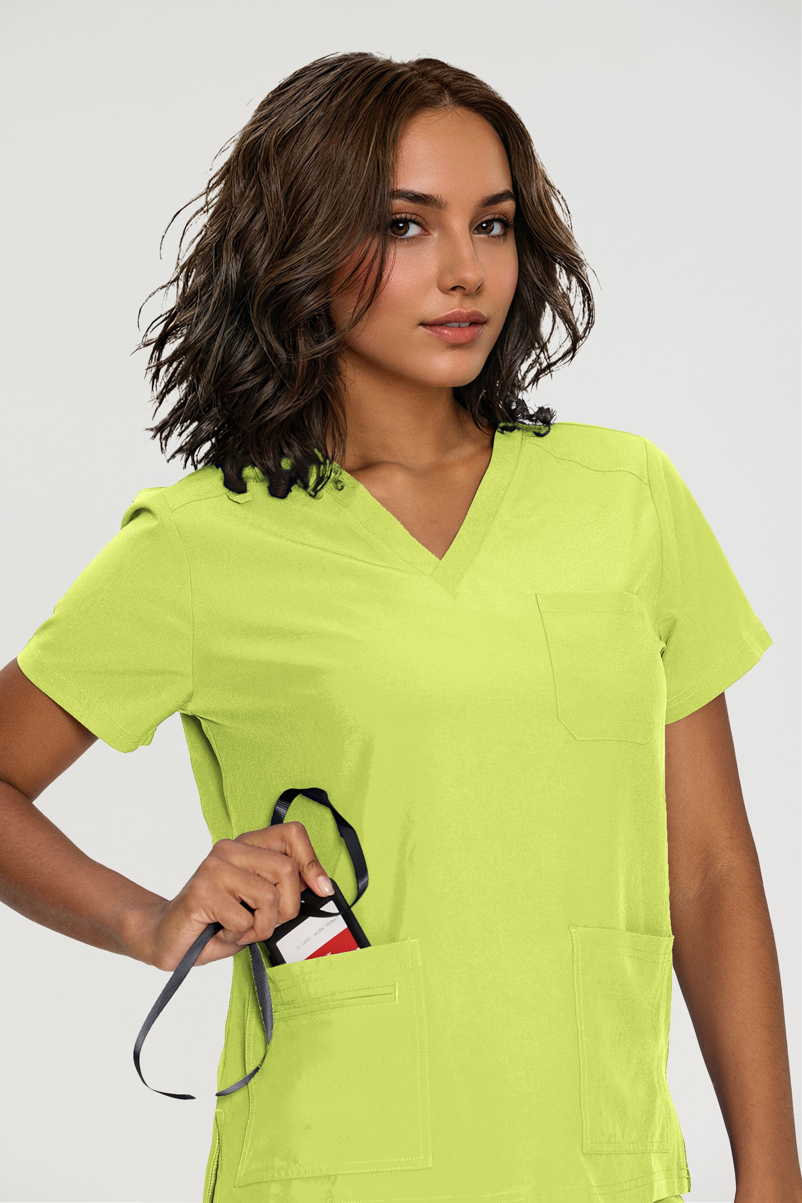 Scrubs for Women, V-Neck Scrubs Top & Cargo Pants with 12 Pockets, Yoga Waistband, 4 Way Stretch