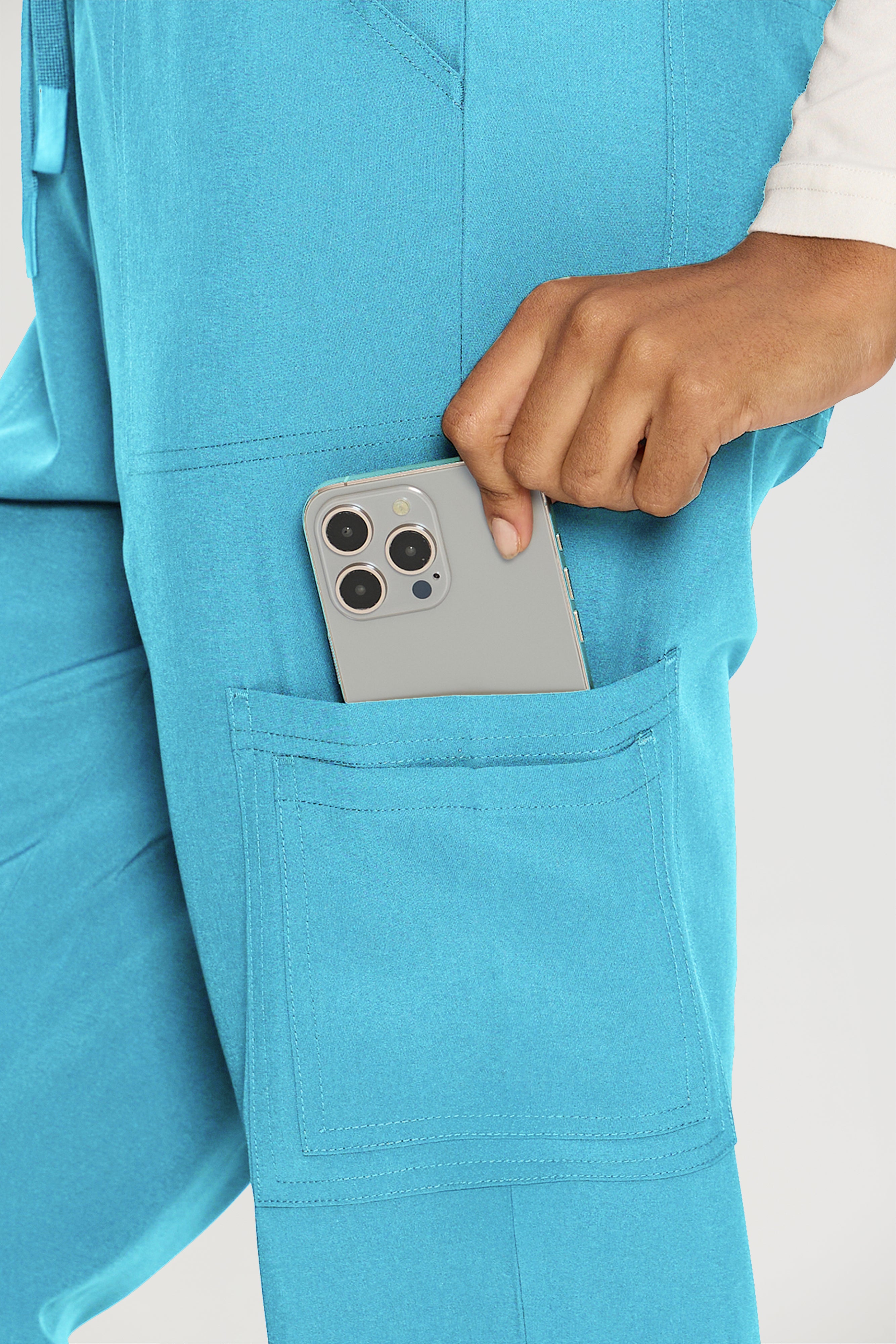 Scrubs for Women, V-Neck Scrubs Top & Cargo Pants with 12 Pockets, Yoga Waistband, 4 Way Stretch