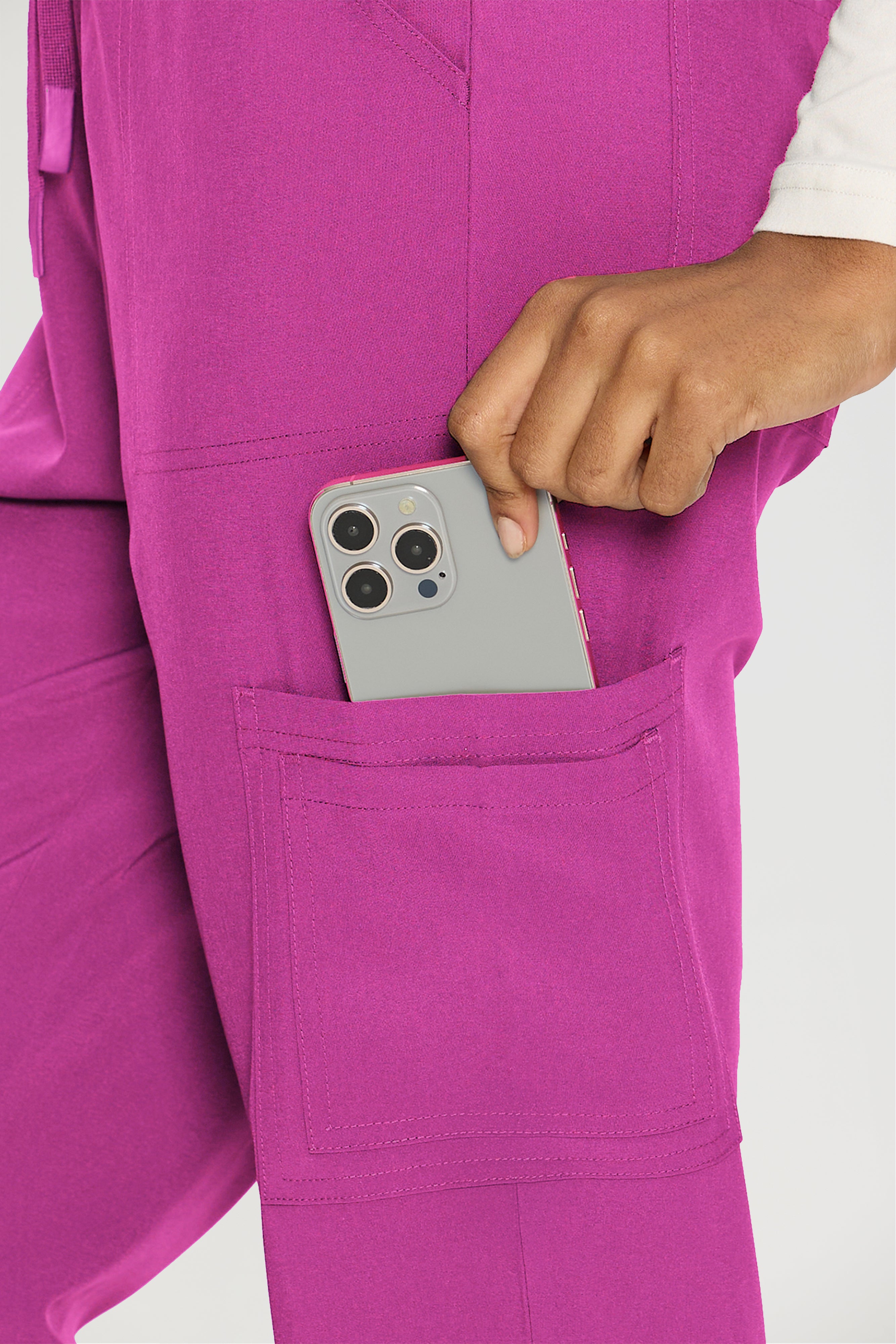 Scrubs for Women, V-Neck Scrubs Top & Cargo Pants with 12 Pockets, Yoga Waistband, 4 Way Stretch