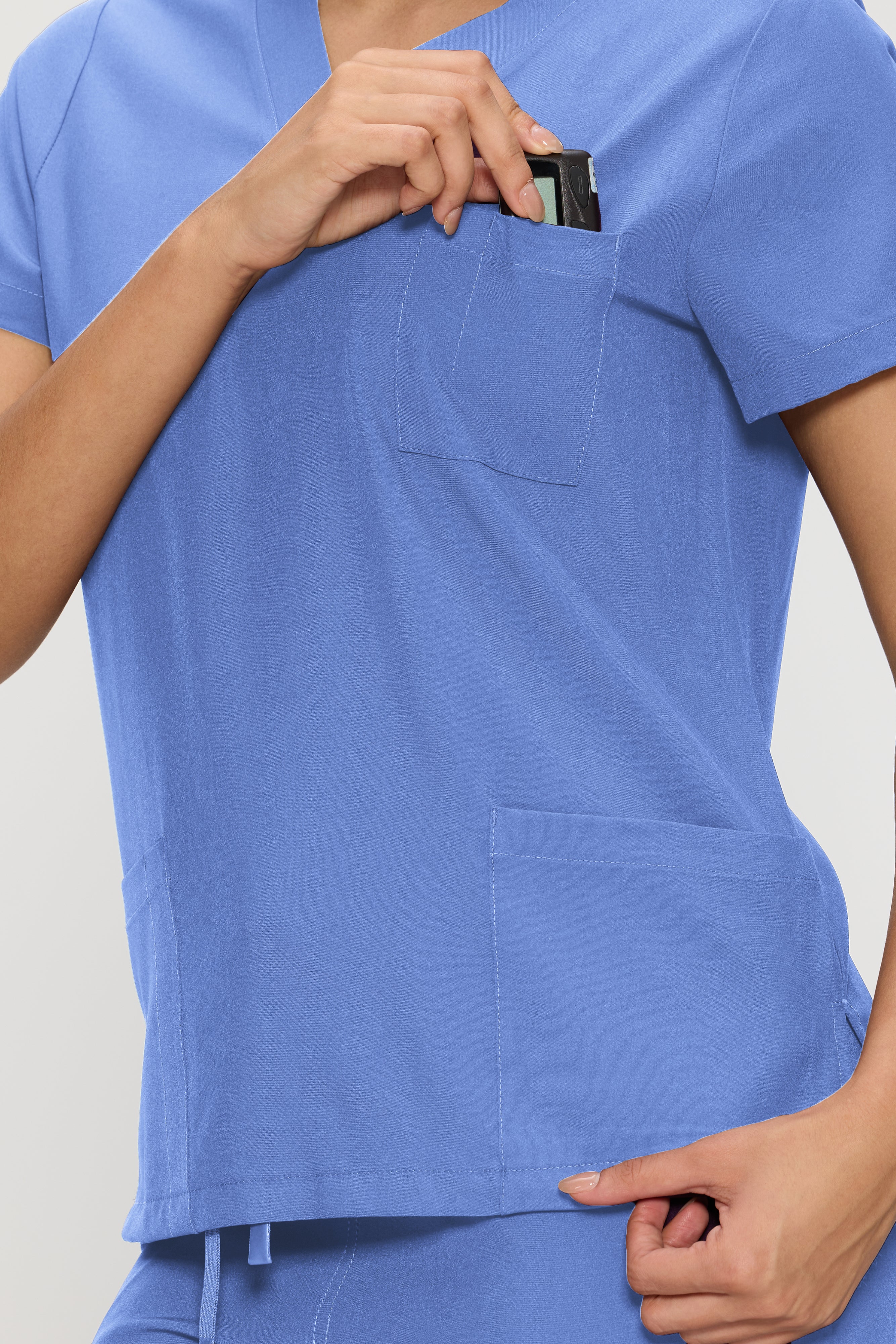 Scrubs for Women Set, Medical Women Scrubs, V-Neck Top and Straight Leg Pants with 11 Pockets (Relaxed Fit)