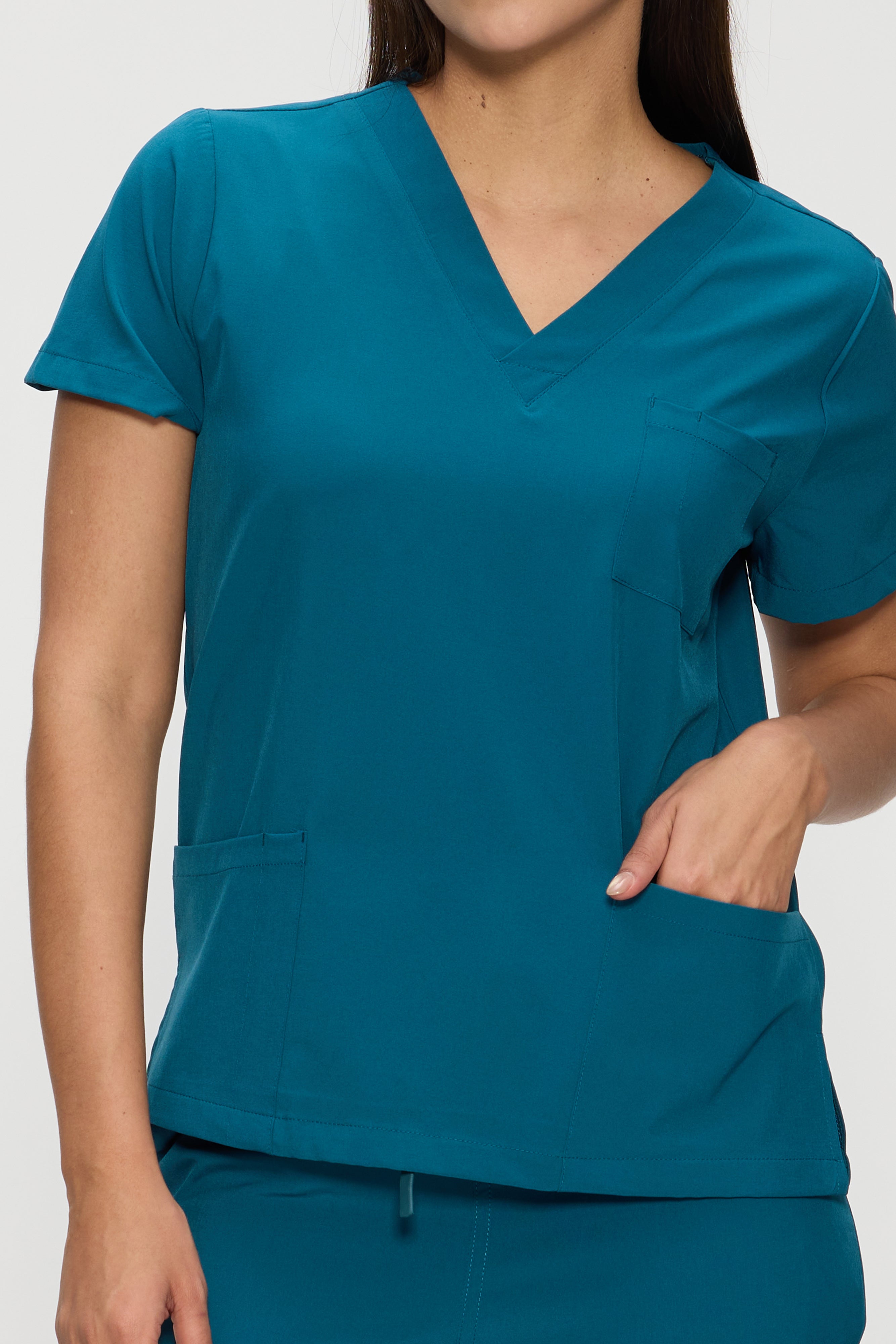 Scrubs for Women Set, Medical Women Scrubs, V-Neck Top and Straight Leg Pants with 11 Pockets (Relaxed Fit)