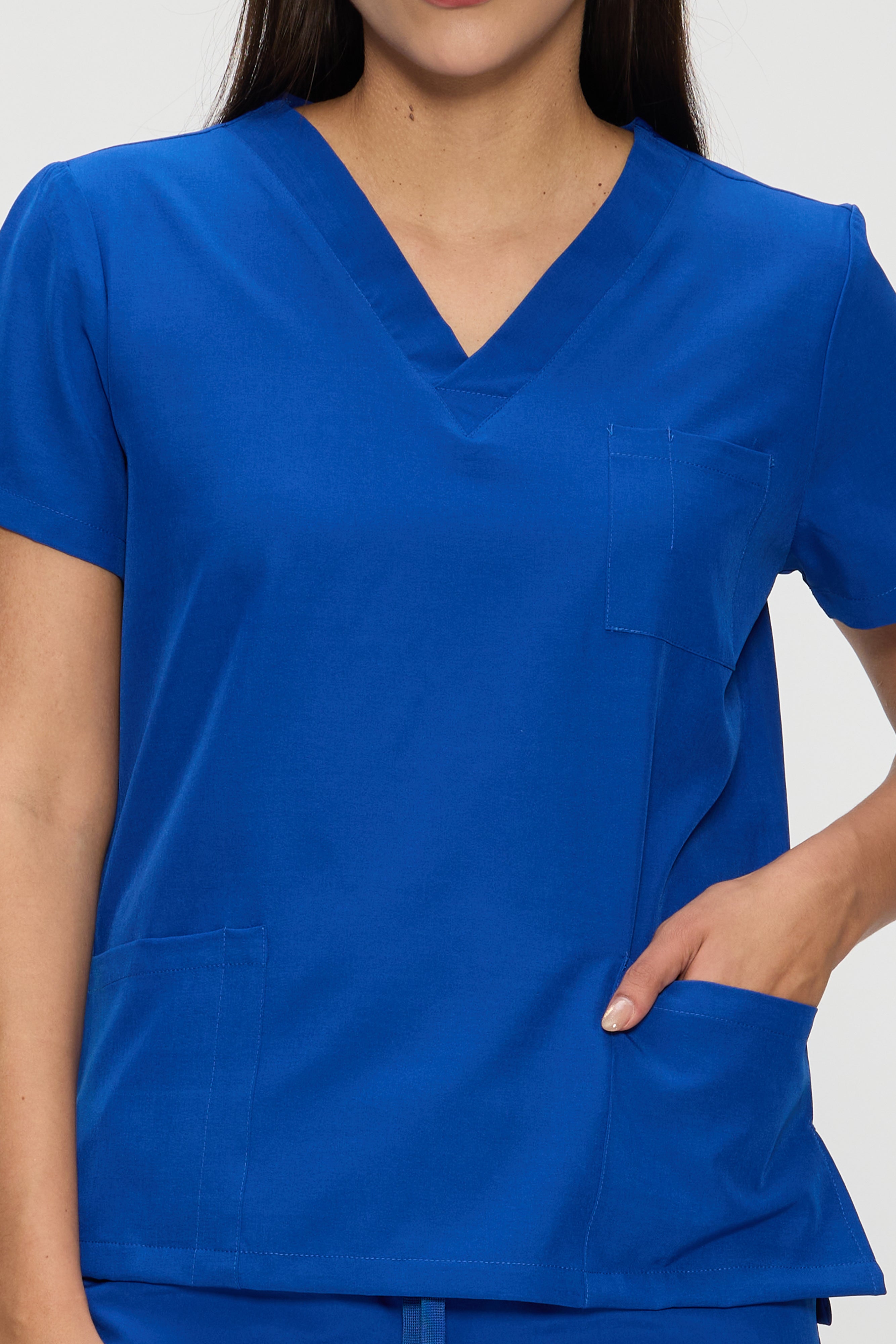 Scrubs for Women Set, Medical Women Scrubs, V-Neck Top and Straight Leg Pants with 11 Pockets (Relaxed Fit)
