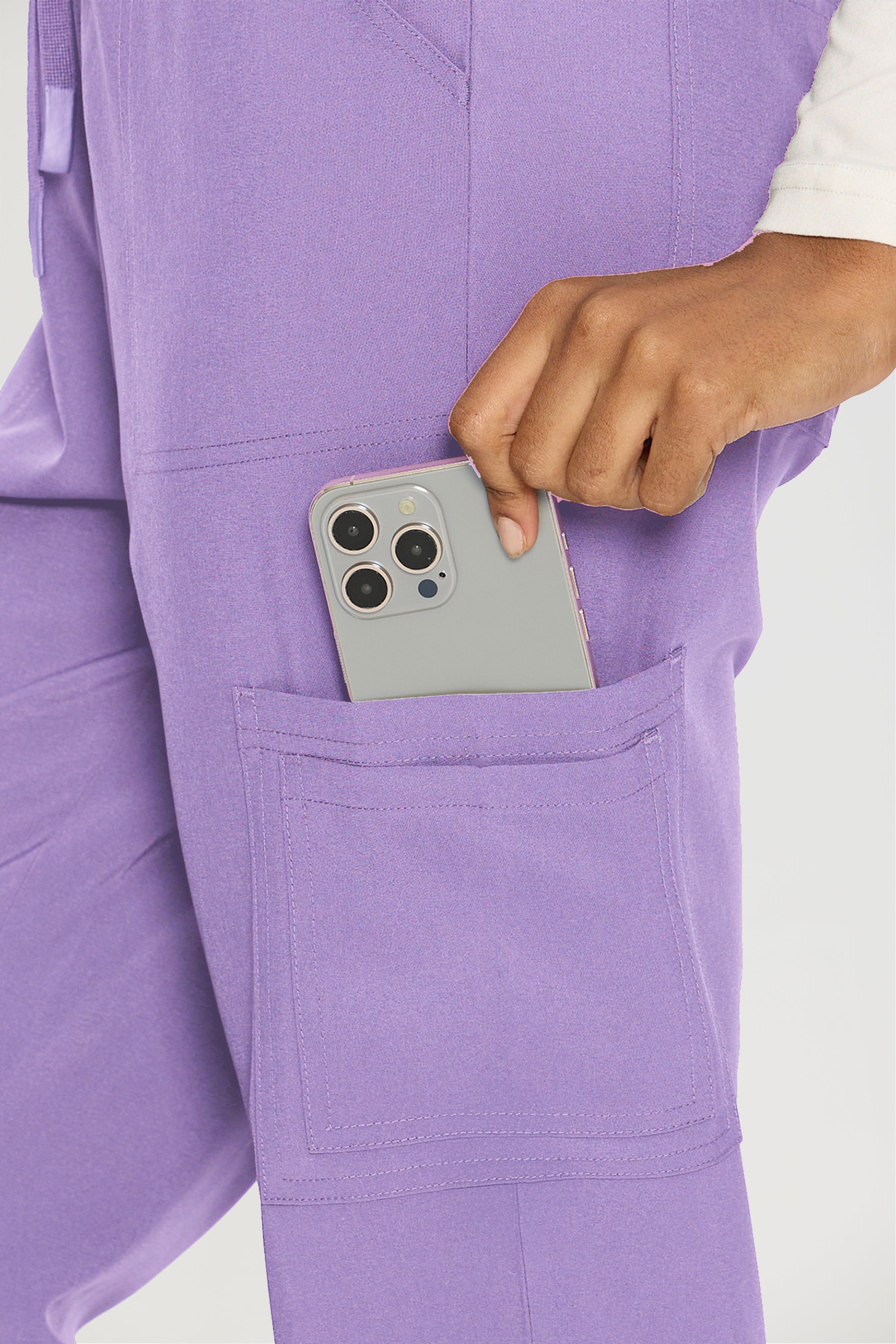 Scrubs for Women, V-Neck Scrubs Top & Cargo Pants with 12 Pockets, Yoga Waistband, 4 Way Stretch