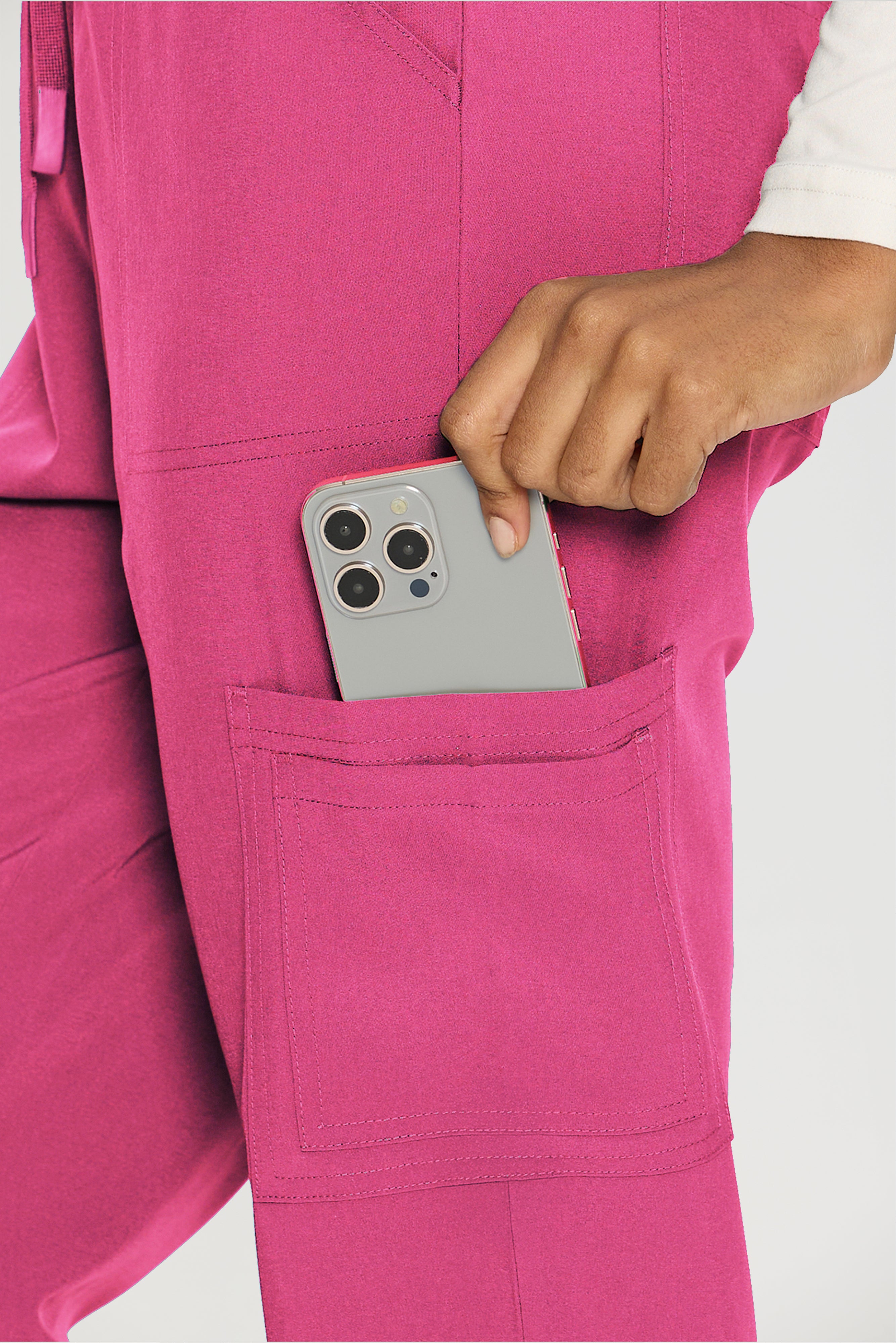 Scrubs for Women, V-Neck Scrubs Top & Cargo Pants with 12 Pockets, Yoga Waistband, 4 Way Stretch