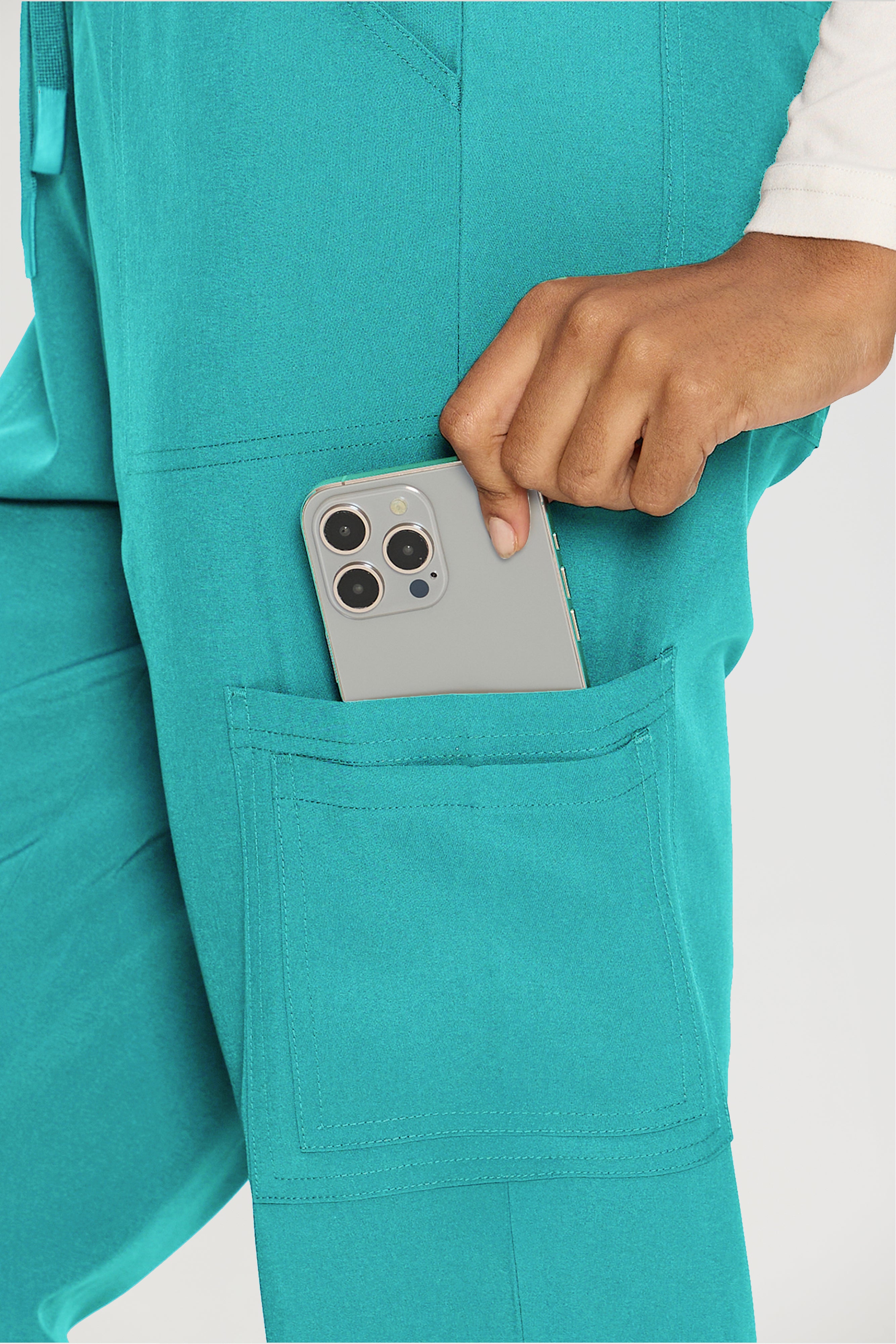 Scrubs for Women, V-Neck Scrubs Top & Cargo Pants with 12 Pockets, Yoga Waistband, 4 Way Stretch