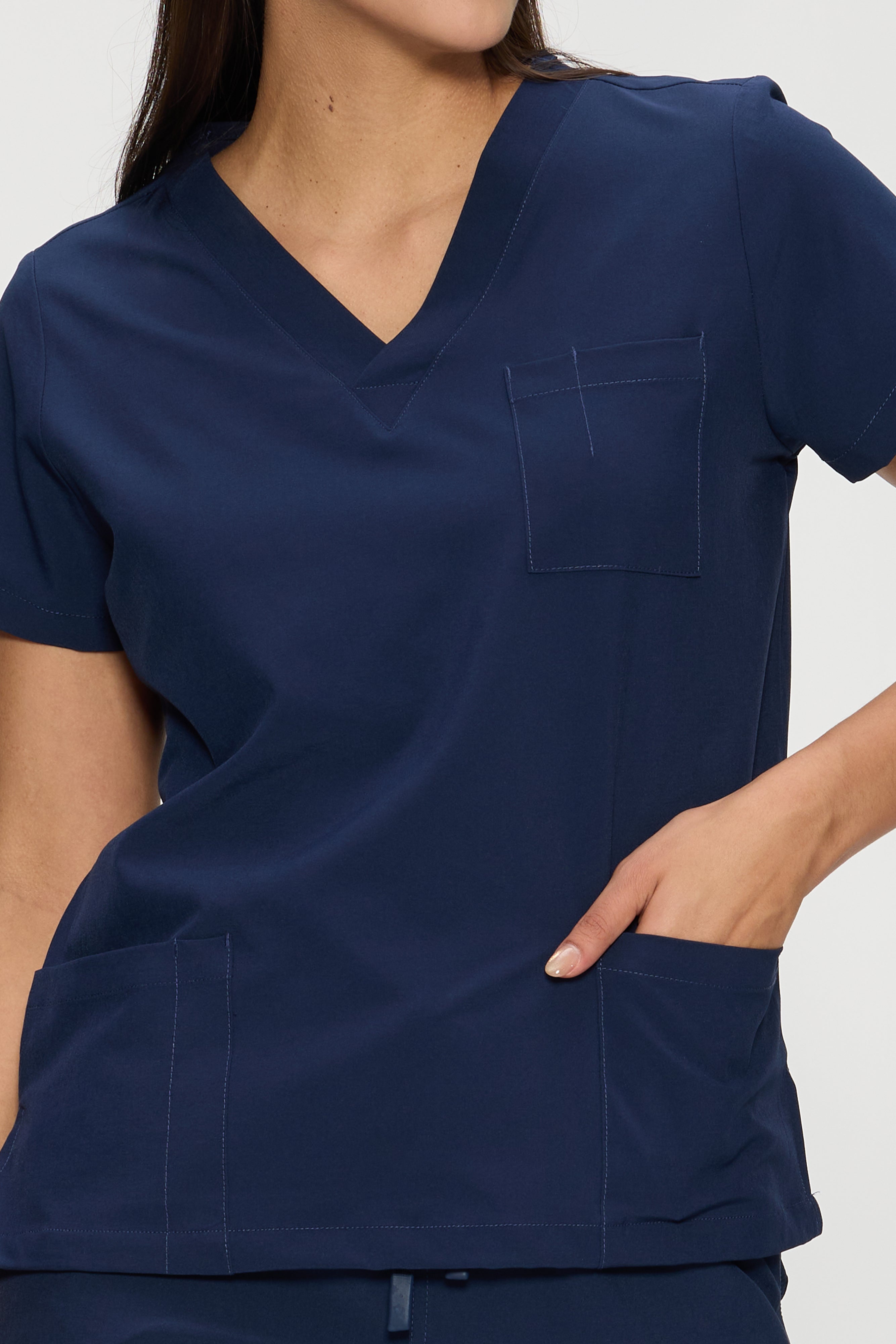 Scrubs for Women Set, Medical Women Scrubs, V-Neck Top and Straight Leg Pants with 11 Pockets (Relaxed Fit)
