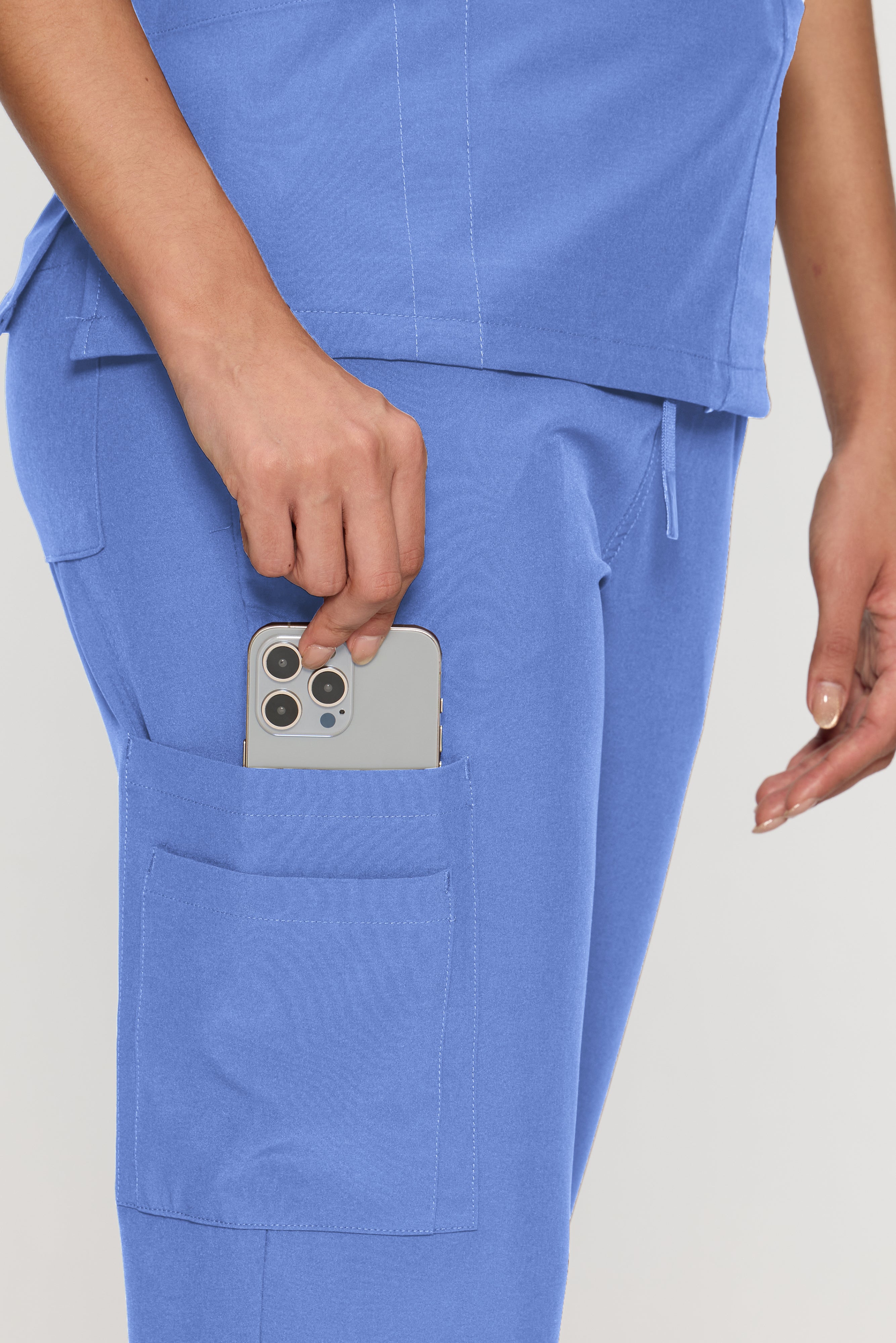 Scrubs for Women Set, Medical Women Scrubs, V-Neck Top and Straight Leg Pants with 11 Pockets (Relaxed Fit)